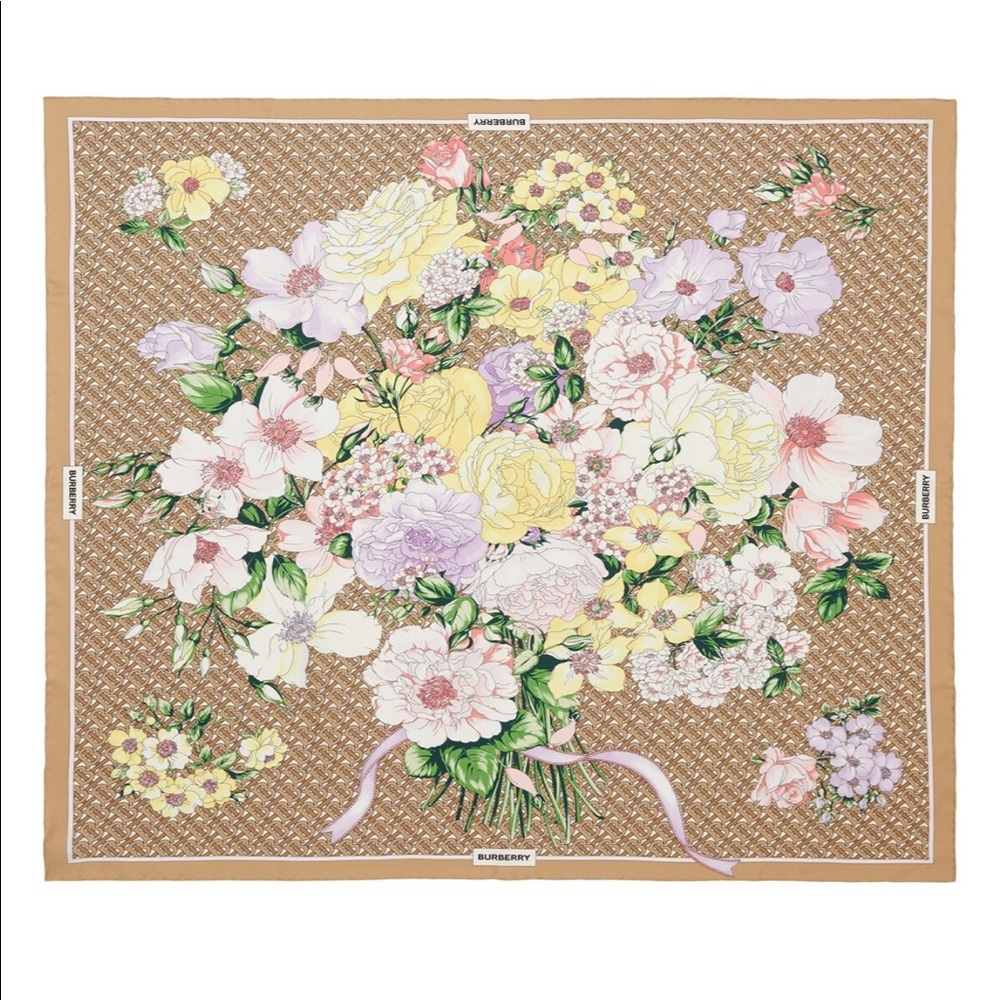 Burberry Archive Bouquet Floral Silk Scarf